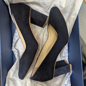 Sarah Flint Round Toe Pump Navy Suede